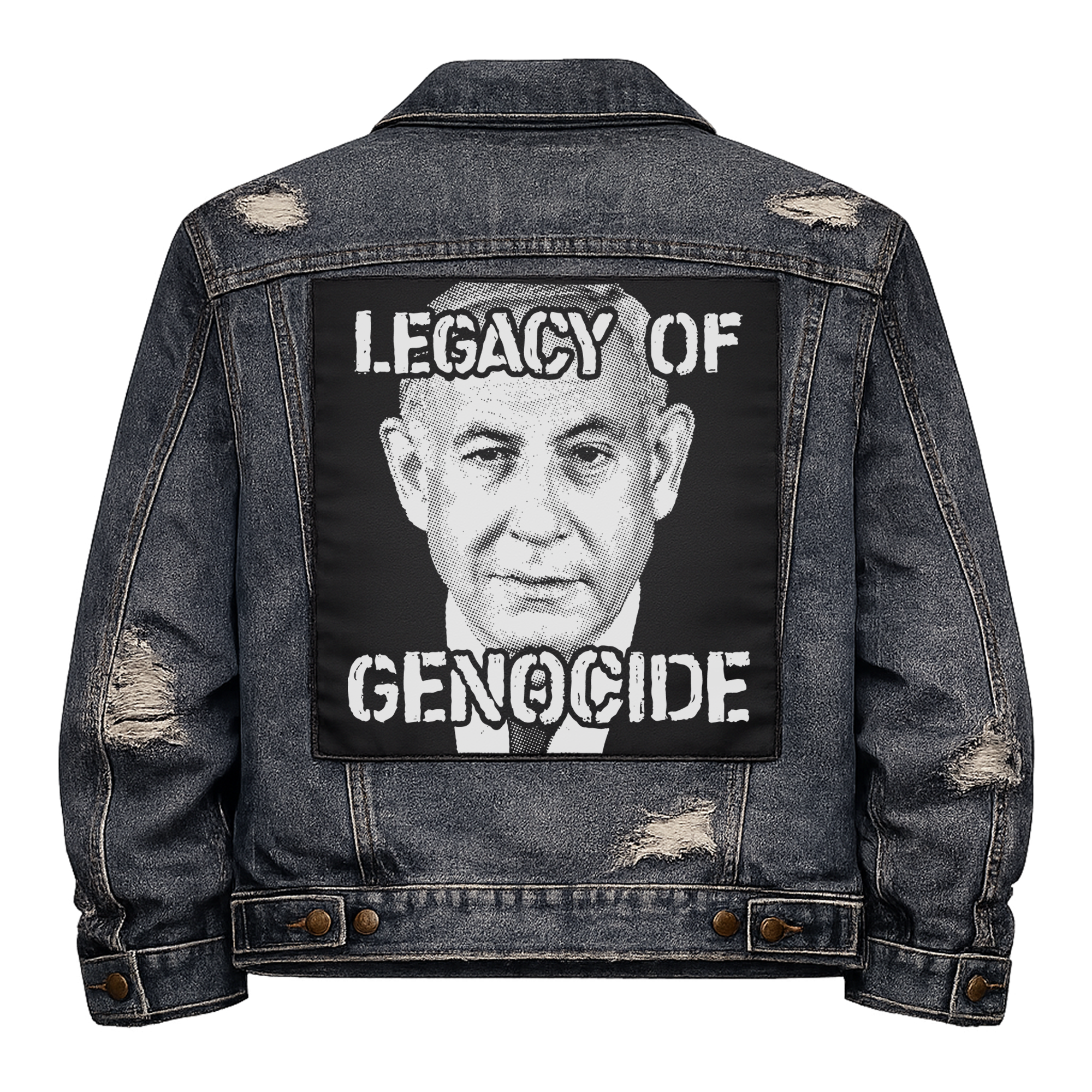 Genocide Patch Netanyahu Legacy of Genocide Back Patch – Chaos Creations