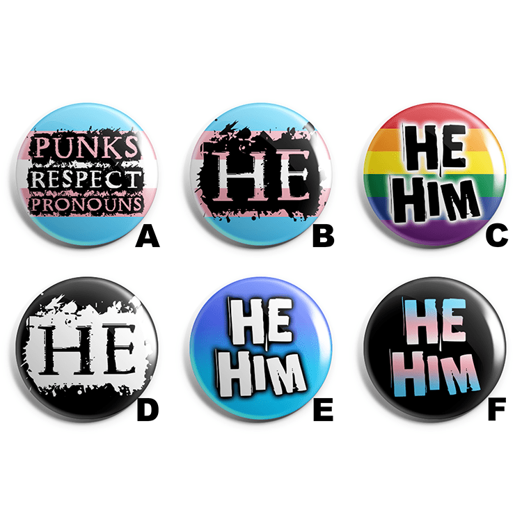 He Pronoun Pin Badge Pack image 1