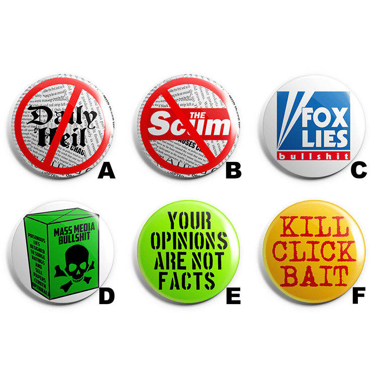 Anti Mainstream Media Pin Badge Pack image 1