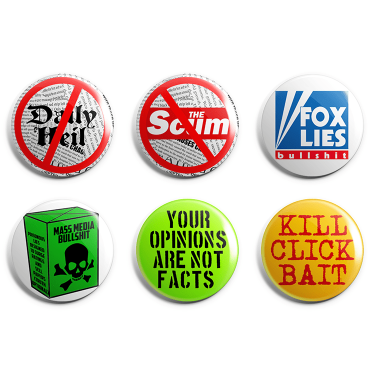 Anti Mainstream Media Pin Badge Pack image 0