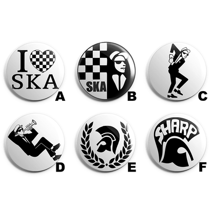 Ska Skinhead Pin Badge Pack image 1