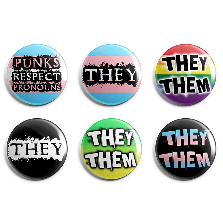 They Pronoun Pin Badge Pack image 0