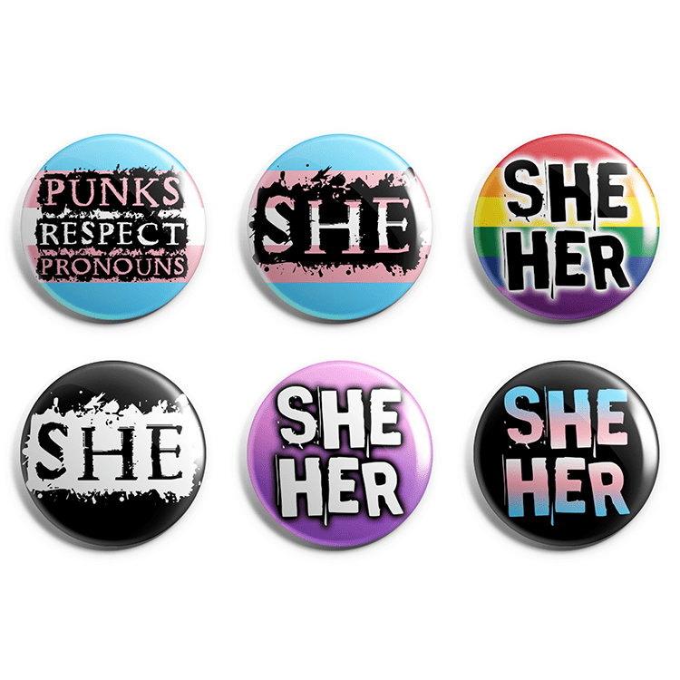 She Pronoun Pin Badge Pack image 0